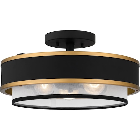 Quoizel Lockwood 3-Light Earth Black Semi-Flush Mount QSF5572EK